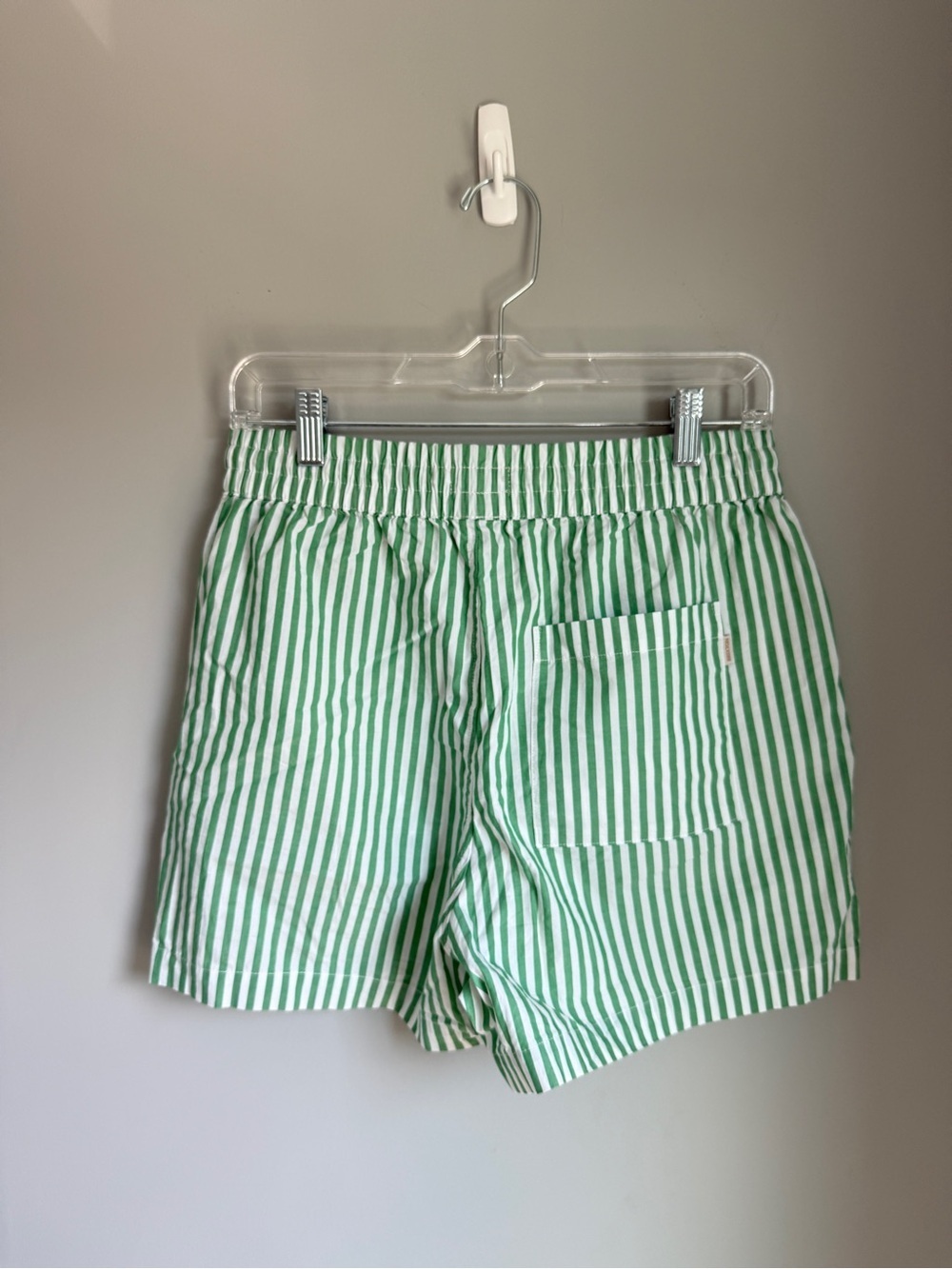 Brixton Sidney Colorblock Stripe Organic Cotton Shorts Green White Boxer Med - Picture 5 of 6